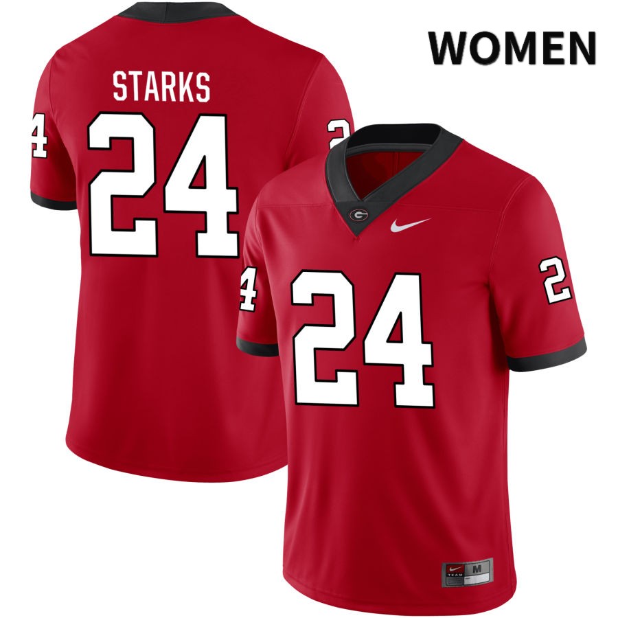 Georgia Bulldogs Women's Malaki Starks #24 Red 2022 NIL Stitched College UGA Football Jersey 23AN013XN